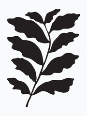 silhouette of a leaf minimalism style