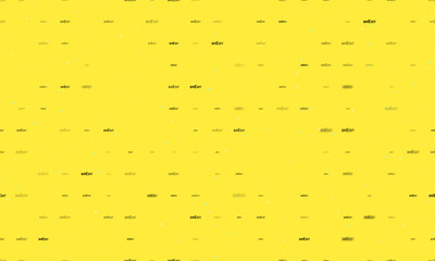 Seamless background pattern of evenly spaced black brexit symbols of different sizes and opacity. Vector illustration on yellow background with stars