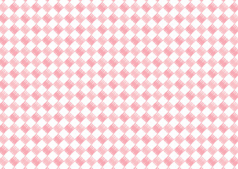 クレヨンタッチ ひし形 ドット 市松模様 シームレスパターン/ピンク