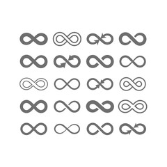 Infinity line and fill vector icons. Simple outline and glyph symbol.
