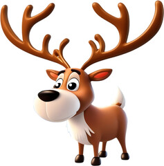 Fototapeta premium A Santa Claus's reindeer clipart for decoration. 
