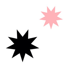 Obraz premium Modern minimalist y2k aesthetic line element trendy linear frame with sparkle twinkle for social media or poster design simple decorative boho style border vector