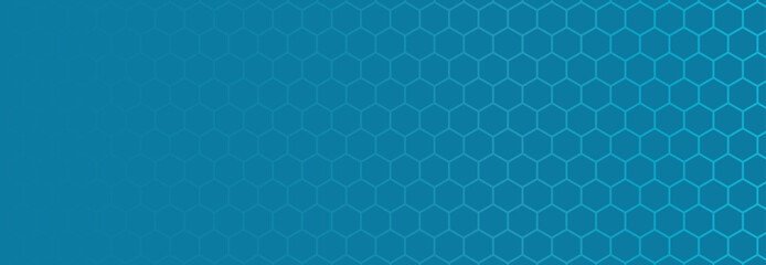Fototapeta na wymiar Abstract vector blue seamless pattern hexagonal banner. Blue gradient background