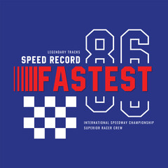 Typographic vectıor illustration of racing  sport theme. Tee shirt graphics © tolga