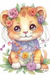 kawaii animal portrait