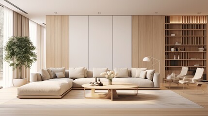 The room interior boasts a contemporary aesthetic with clean lines and a neutral color palette.