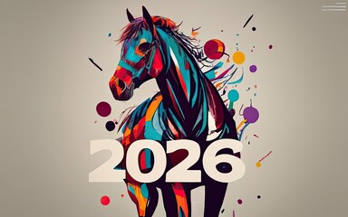 2026 Horse year theme with Generative AI.
