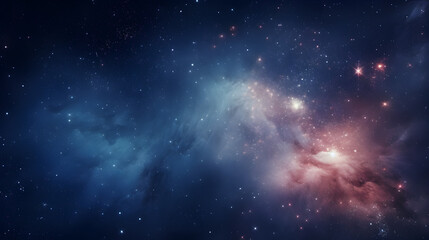 Stunning celestial view showcasing a vibrant nebula amidst a sea of shimmering stars, capturing the vast beauty of the universe.