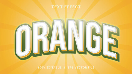 Modern editable orange text effect 3d text effect