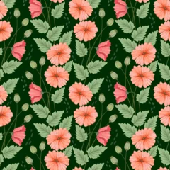 Gardinen Beautiful blooming flowers seamless pattern. Can be used for fabric textile wallpaper. © teerawat