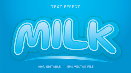Modern editable milk text effect 3d text effect