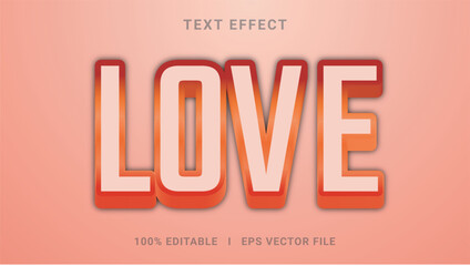 Modern editable love text effect 3d text effect