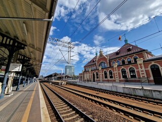 Railway station in the city, Gdansk, Poland