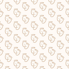 Baby footprint flat icon Vector stock illustration for poster pattern