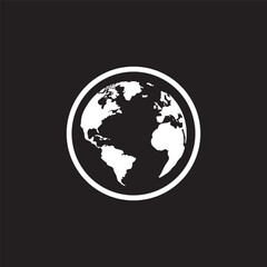 Earth globe icons. earth hemispheres with continents. vector world map set.