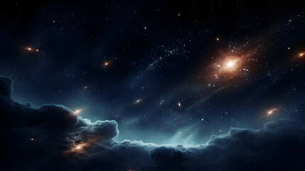 Stunning abstract sci-fi view showcasing a meteor shower, capturing the vast beauty of the universe.