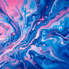 Obraz premium Marbled blue and pink abstract background. Liquid marble gradient mixing ink pattern watercolor acid wash texture colorful