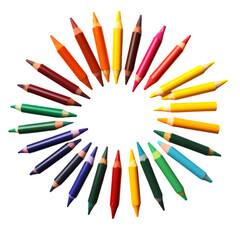 pencils on white background