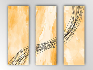 set of abstract textured templates for postcards, banners, greetings and creative design