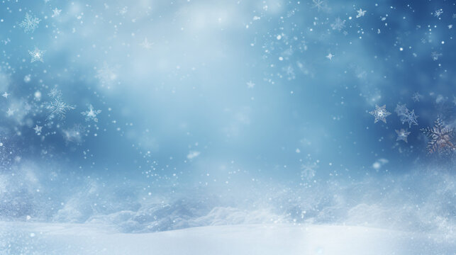 Obraz Winter background of snow and frost with free space for your decoration.