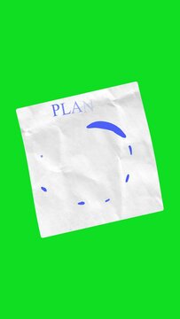 Planner  - Lined sheet - Green background - Chroma key