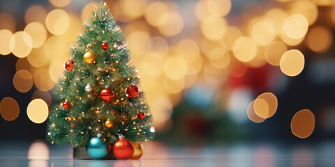 Fototapeta na wymiar Christmas tree in a living room