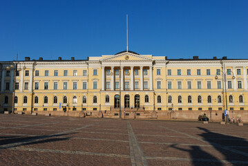 The Government Palace of Finland on Senate Square in Helsinki city center, Finland