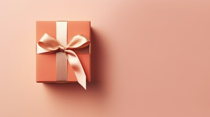 Wrapped in a gift box and tied with a bow. With copy text space background. Generative AI