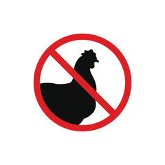 No chicken poultry icon sign symbol isolated on white background