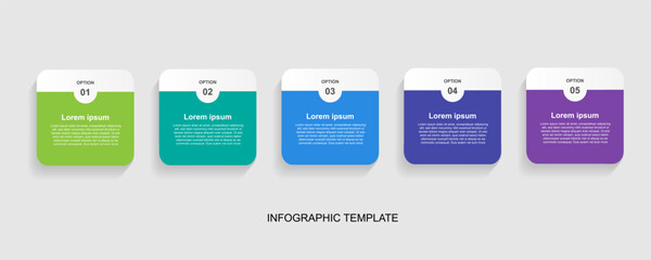 Fototapeta premium Infographic template vector element with 5 step or options 