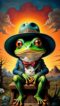 Cowboy frog at sundown