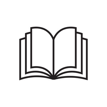 vector open book icon and illustration. reading black icon