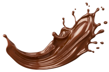 Dark chocolate splash 3d rendering.