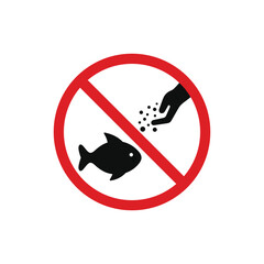 Do not feed the fish icon sign symbol isolated on white background