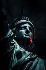 Obraz premium statue of liberty in the night