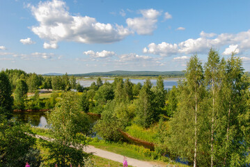 Fototapeta na wymiar A view of nature around Rovaniemi town in Lapland, Finland