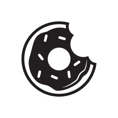 glazed cake or donut with a hole vector icon and illustration