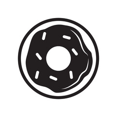 glazed cake or donut with a hole vector icon and illustration