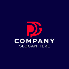 Letter PG GP Simple Monogram Logo
