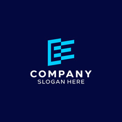 Letter EE Simple Monogram Logo