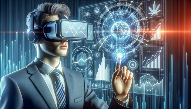 Immersive Financial Forecast: Engaging with Holographic Economic Charts via VR Goggles