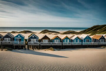 A charming row of bungalows on the beach.