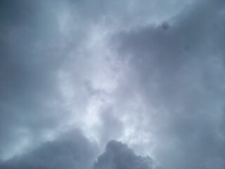 A grey cloudy sky