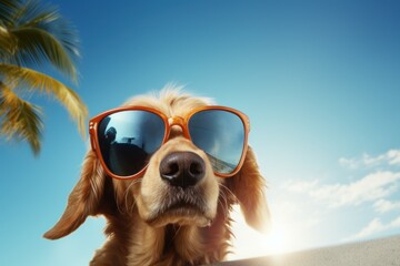 Edgy Dog sunglasses. Cute dog rock. Generate Ai
