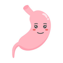 Cute Pink Stomach Organ Vector Illustration