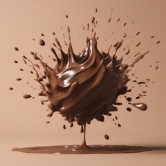 Chocolate Milk splash 3d realistic