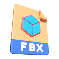 FBX File Extension 3D Illustration Icon