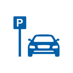 Car parking vector icon. Parking space sign. Parking location sign