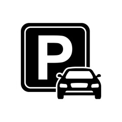 Car parking sign, icon. Parking space sign. Parking location sign