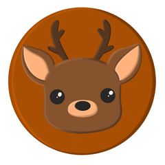 Deer cute portrait ,poster logo kids room decor t-shirt design print